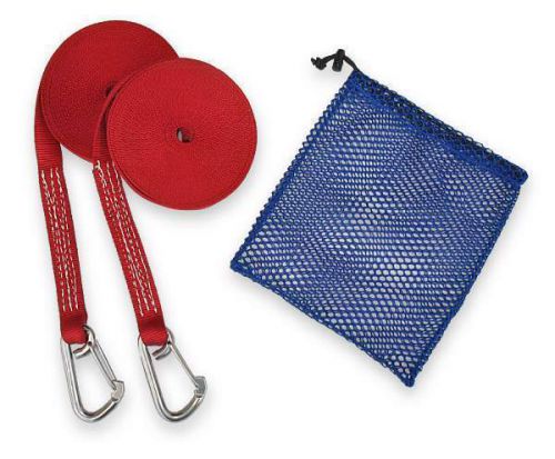 2 sailboat red 25' jackline strap stainless steel hook
