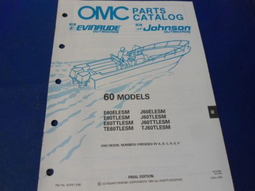 1990 omc evinrude/johnson parts catalog, e60elesm, 60 models