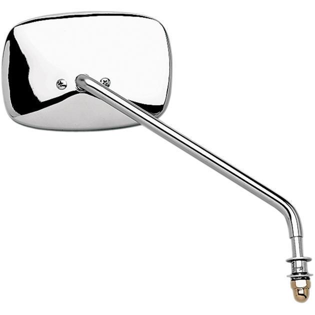 Emgo screw-in plain face mirror right long stem chrome tinted harley-davidson