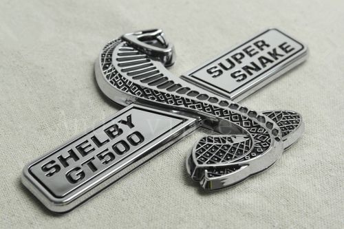 1pcs  silvery mustang shelby gt500 super snake side trunk sticker badge emblem