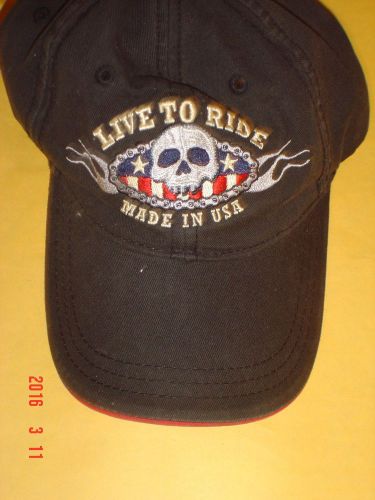 Live to ride, motorcycle baseball hat