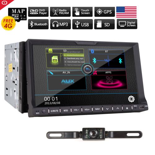 Hd 7" in dash double 2 din car stereo dvd player gps navigation bluetooth+camera