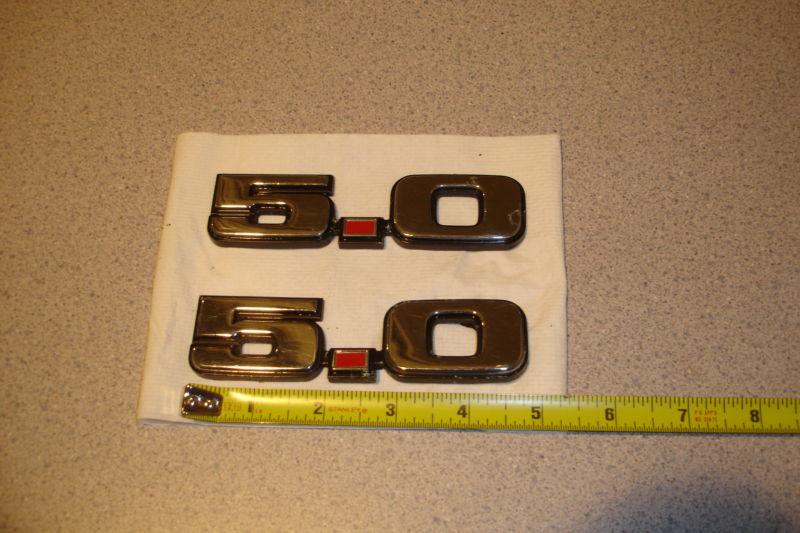 86 87 88 89 90 91 92 93 ford mustang gt 5.0 fender emblem badge set oem used