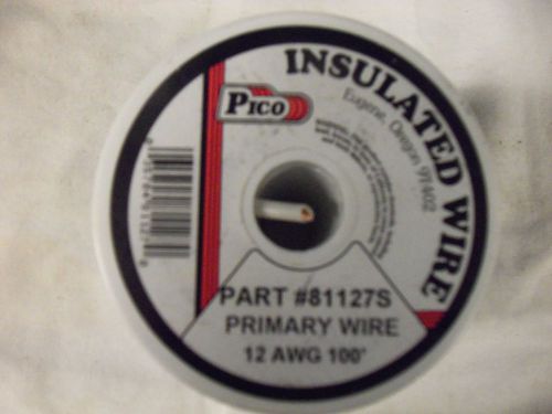 White primary wire, insulated. 12 awg. 100 feet.