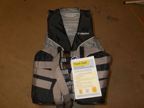 Polaris life vest xxx 56&#034; - 62&#034; black &amp; gray new oem