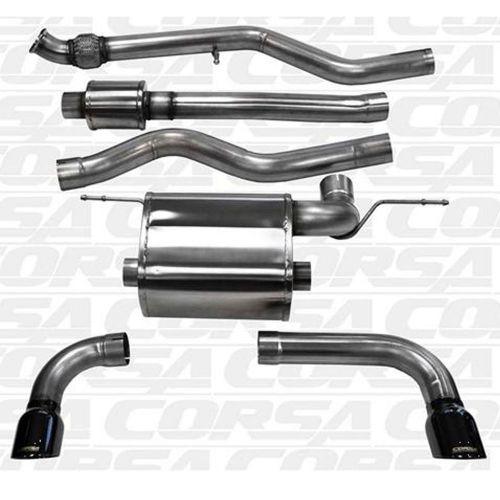 Corsa 12-15 bmw 335i sedan awd f30 3" black touring dual catback exhaust 3.5 tip