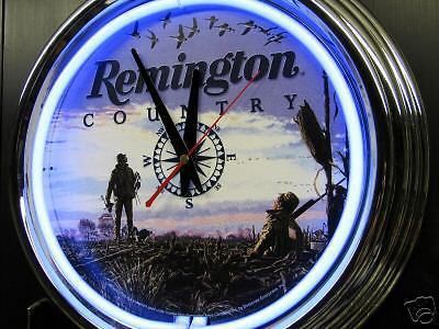 Remington guns hunting billiards pool garage man cave bar pub sign neon  clock