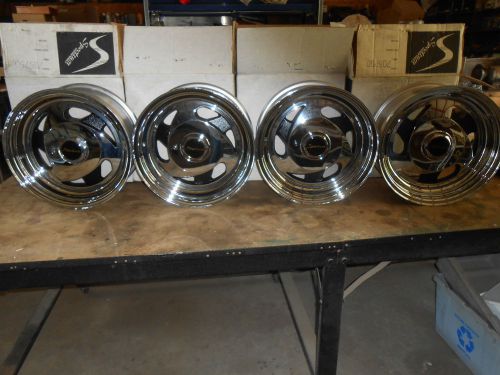 15&#034; x 7&#034;  vintage nos   spectrum eclipse  chrome  wheel  rims, 4 lug
