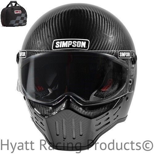 Simpson m30 carbon fiber bandit motorcycle helmet dot - all sizes (free bag)