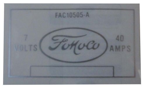 1952 1953 1954 lincoln voltage regulator decal