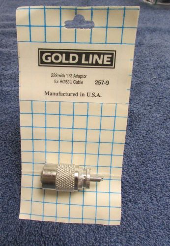 Gold line coax cable end w/ adapter rg58u cable 257-9 new! free ship! b3-8