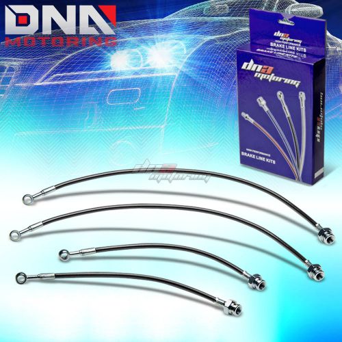 For 89-98 240sx s13 s14 black stainless steel hose braided brake line/cable kit