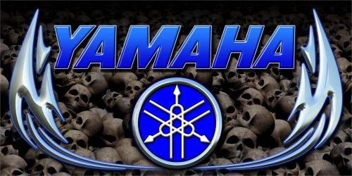 Yamaha snowmobile racing snocross garage banner - skulls