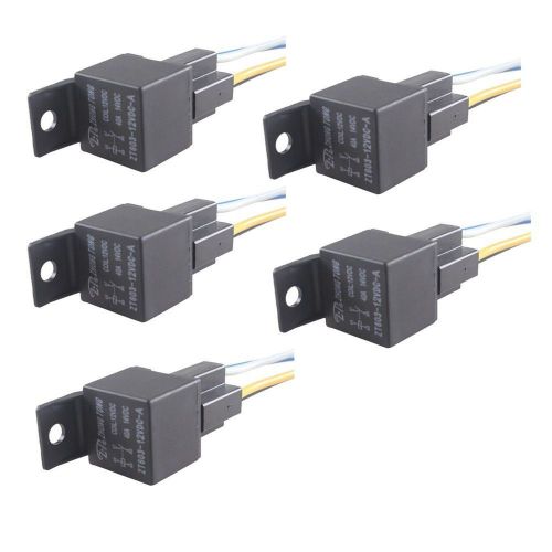 E support car relay 12v 40a spst 4pin socket pack of 5 40a 4pin spst