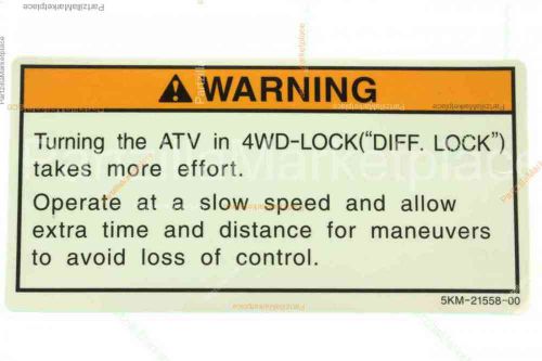 Yamaha 5km-21558-00-00 label, warning 2