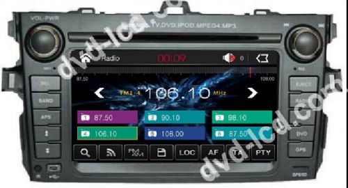 Car dvd gps navigation head unit radio stereo tv for toyota corolla 2007-2012