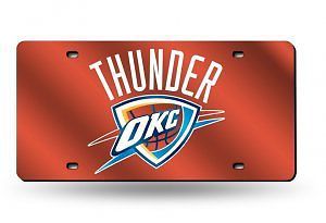 Oklahoma city thunder orange laser license plate