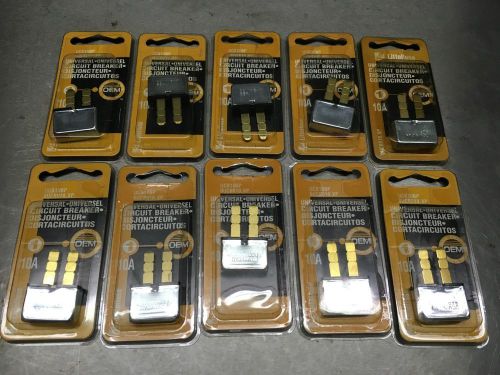 (10) littelfuse ucb10bp universal blade circuit breaker 10a auto reset 11c061716