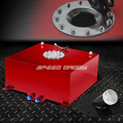 15 gallon/57l red coated aluminum fuel cell tank+level sender+45°filler neck+cap