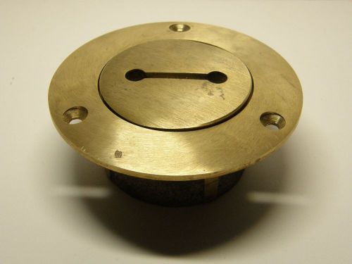 Used perko bronze deck plate + fill cap for 1-1/2" pipe marine - no key, no box