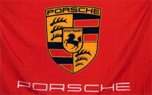 Premium polyester red porsche logo 3&#039; x 5&#039; dealer flag banner