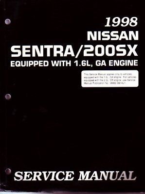 1998 nissan sentra /  200sx factory service manual 1.6l