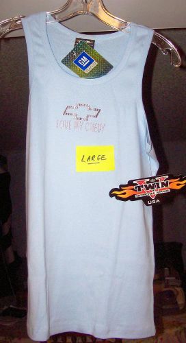 Light blue large  'love my chevy' rhinestone womens tanktop new!!