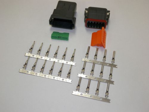12x black deutch dt series connector set 16-18-20 ga stamped nickel terminals