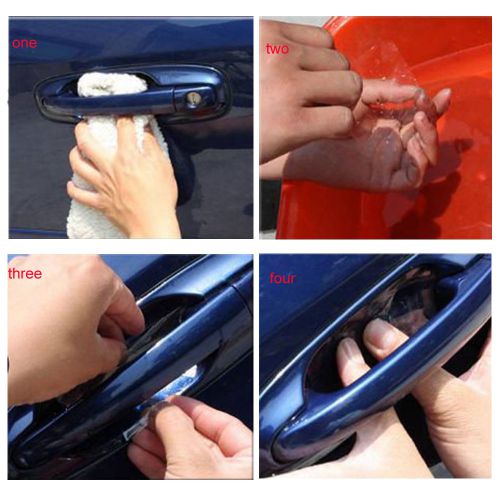 8pcs car door handle invisible protector sticker scratches protective film decal