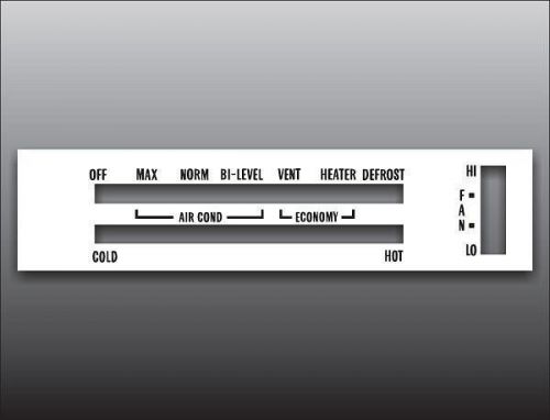 1972-1981 pontiac firebird white heater control switch overlay hvac