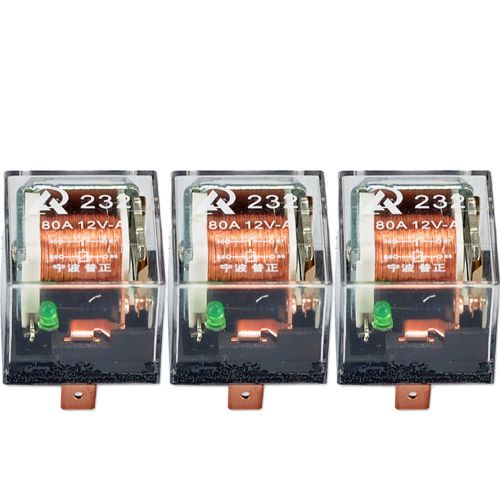 Lot3 universal auto 12v 80a 80 amp spst relay 4pin 4p fit for car motor truck us