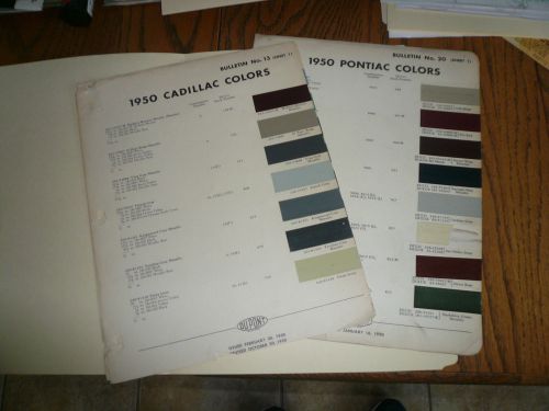 1950 cadillac &amp; 1950 pontiac dupont color chip paint