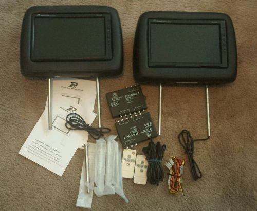 New power acoustic 9.5" universal black headrest monitors adjustable