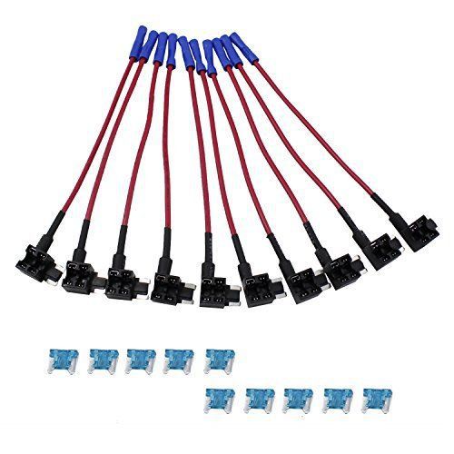 Ocr tm 10 pack 12v car add-a-circuit fuse acn tap adapter low profile blade
