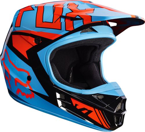 2017 fox racing v1 falcon helmet motocross dirtbike offroad adult mx black/org