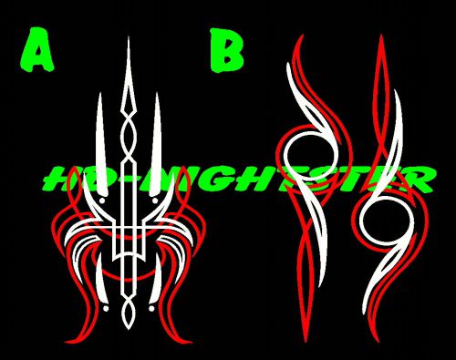 Pinstripe pinstriping custom chopper bobber tank hood fender vinyl decal setof 2
