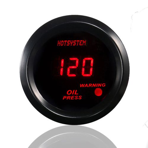 Universal 2&#034; 52mm digital red led psi oil press gauge + sensor for car truck#!
