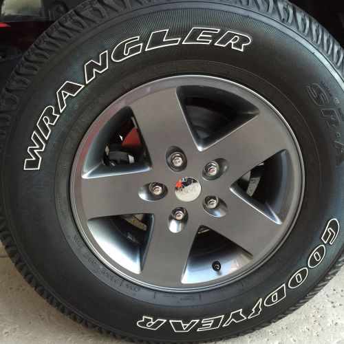 Jeep wrangler oem  mineral grey clear coat painted wheels and tires