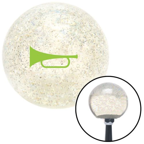 Green horn trumpet clear metal flake shift knob with m16 x 1.5 insert chopper
