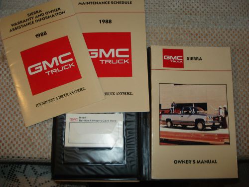 1988 gmc sierra owners manual set original glovebox books
