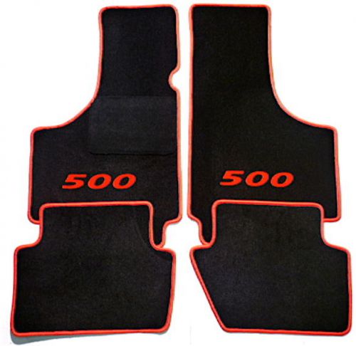 Bl./orange 500 script floor mats for fiat 500 1957-1975