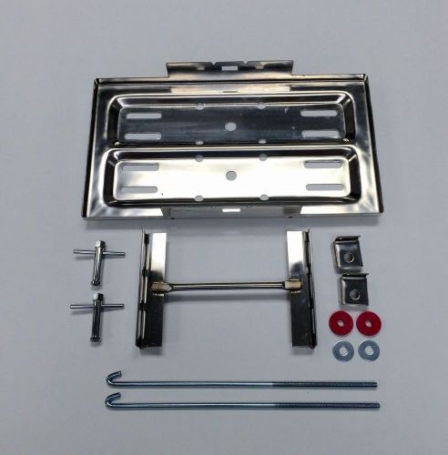 Polished stainless steel hot rod battery tray kit
