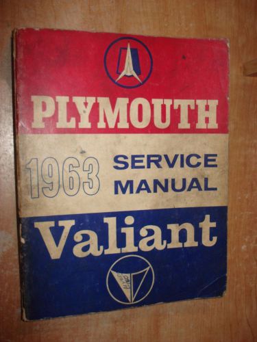 1963 plymouth valiant shop manual service book rare oem