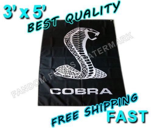 Shelby cobra racing flag - new 3&#039; x 5&#039; banner - ford mustang gt500 gt350 daytona