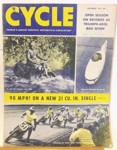 Cycle magazine december &#039;1951 jack pine, germany rebuilds, velocette etc