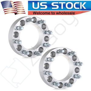 2x 2&#034; 8x6.5 8x165.1 wheel spacers 8 lug fits 1999-2010 gmc sierra 2500hd 3500hd