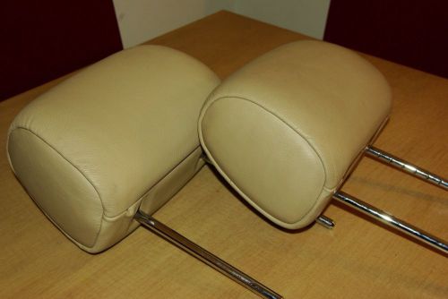 2001 2002 2003 2005 2006 bmw e53 x5 set of 2 front headrest leather tan biege