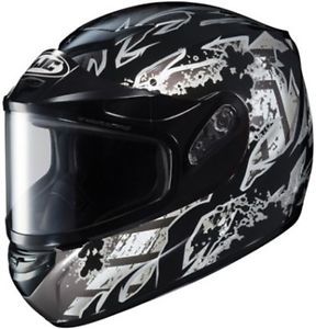 Hjc cs-r2 skarr graphic black snow helmet dual lens size xxl