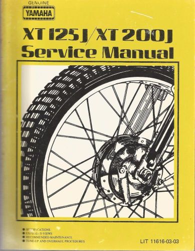 Genuine yamaha xt 125j/xt 200j service manual_first edition_ 2nd printing_1982
