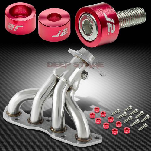 J2 for 06-08 fit 1.5l stainless exhaust manifold header+red washer bolts